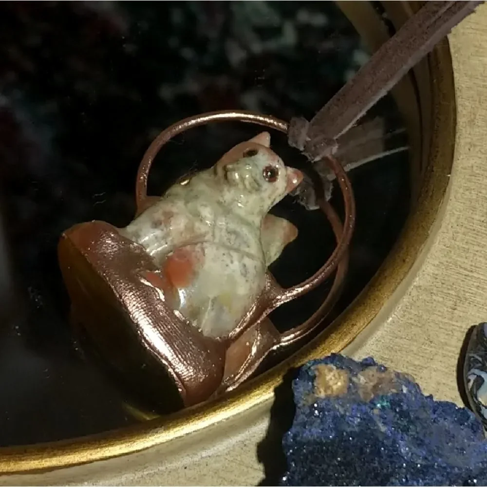 'Meowgical' Agate Cat & Tigers Eye Amulet